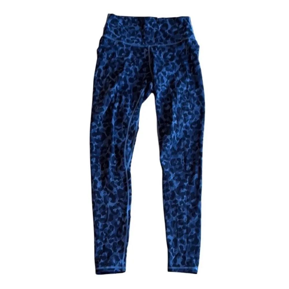 Sunzel Leggings Medium Blue Leopard Print